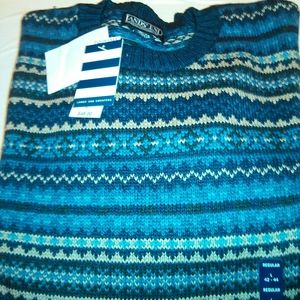 lands end indian tribe pattern crewneck sweater